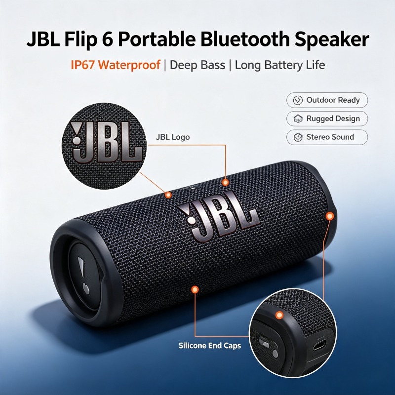 JBL Flip 6 IP67防水ワイヤレスサブウーファー、 - Jbl Speaker Flip 6 のレビューと価格
