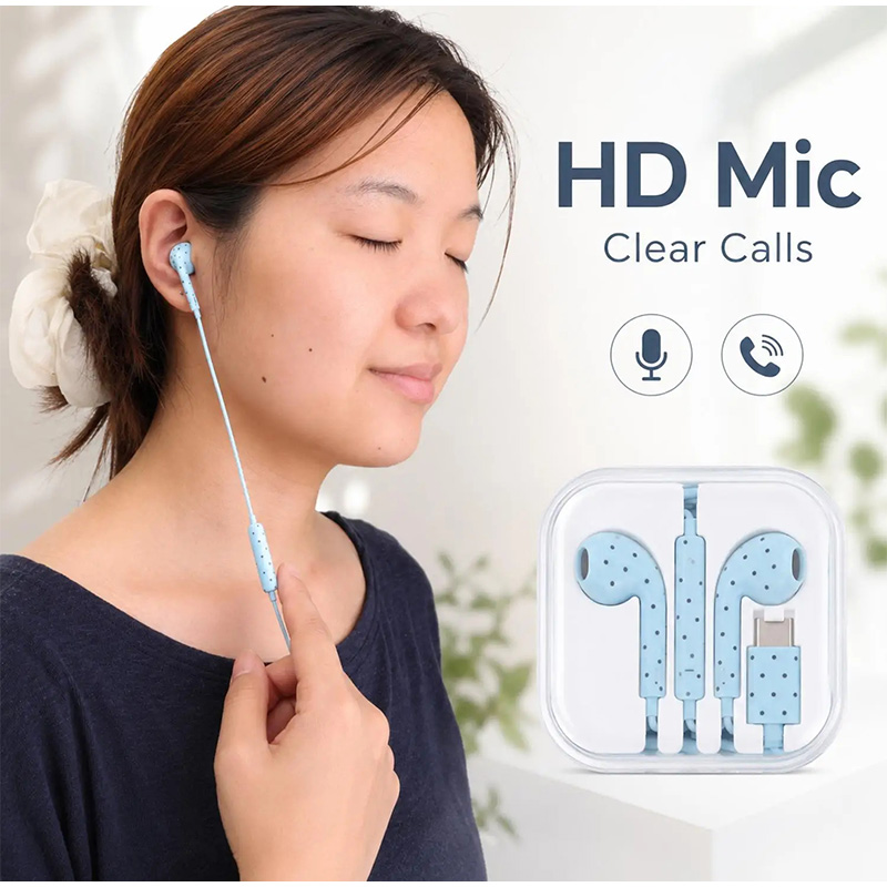 Type C イヤホン ポルカドットスターパターン インイヤ - Usb C Earphone のレビューと価格